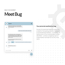 Bug - Designing a built-in chatbot for Weatherbug Ein Projekt aus dem Bereich App-Design, Digitales Design, Digitales Produktdesign, UX / UI und Webdesign von amsppr1 - 04.02.2025