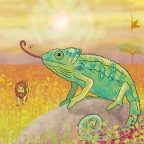 Chameleon catching flies. Digital Drawing, Digital Illustration, 2D Animation, and Animation project by kirsten.bomans - 02.04.2025