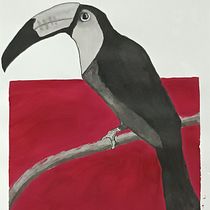 Tucano nankin. Artes plásticas, Ilustração tradicional, Desenho e Ilustração com tinta projeto de Glaucia Costa - 06.02.2025