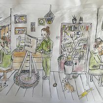 Me busy . Un progetto di Bozzetti, Disegno, Disegno a matita, Illustrazione tradizionale, Illustrazione con inchiostro, Pittura ad acquerello e Sketchbook di ole_londres - 06.02.2025