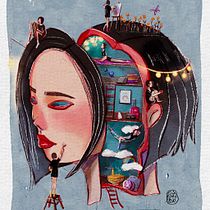 My project for course: Surreal Illustration with Watercolor and Ink. Drawing, Painting, Watercolor Painting, and Digital Illustration project by Yura Aung - 02.06.2025