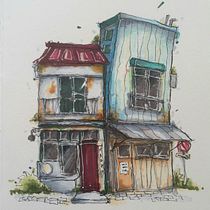Architectural building sketch Ein Projekt aus dem Bereich Architektonische Illustration, Zeichnung, Illustration mit Tinte, Sketchbook und Skizzenentwurf von famdaklaassen - 07.02.2025