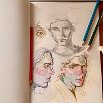 Ritratto su Blocco da Disegno, esplorando il volto umano.. Artistic Drawing, Drawing, Portrait Drawing, Sketchbook, and Sketching project by mariogiuseppedecillis - 02.08.2025