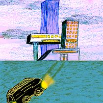 Brutalist Sci-fi Building. Un progetto di Illustrazione architettonica, Illustrazione digitale, Disegno, Narrativa e Bozzetti di Dahlia Samaha - 08.02.2025