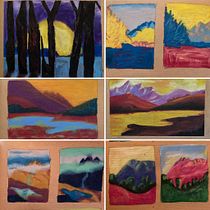 paysages aux pastels. Artistic Drawing, Fine Arts, L, scape Architecture, and Children's Illustration project by erika serlooten - 02.10.2025