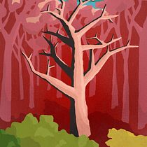 A dead tree in a 90s cartoon. Ilustração tradicional e Ilustração digital projeto de Ewen Farr - 11.02.2025