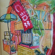 PUESTO DE COMIDA Ein Projekt aus dem Bereich Architektonische Illustration, Zeichnung, Illustration mit Tinte, Sketchbook und Skizzenentwurf von Ana Gómez - 11.02.2025