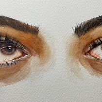 Le regard est le miroir de l’âme . Un projet de Beaux Arts, Peinture, Dessin de portrait , et Aquarelle de Marie-Laurence Marchetto - 13.02.2025