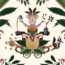 Bolsa de Café / Juan Valdez Concept. Colagem, Ilustração tradicional e Ilustração digital projeto de Carlos Ayala - 16.02.2025