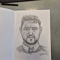 self portrair from life. Projekt z dziedziny  Sztuki piękne, R, sunek ołówkiem i Portret użytkownika Roman Popik - 18.02.2025