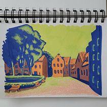 Erste Versuche mit Acyrlmarkern Ein Projekt aus dem Bereich Architektonische Illustration, Traditionelle Illustration, Illustration mit Tinte und Malerei von Annika - 19.02.2025