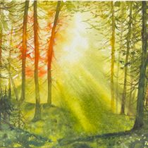 Tree and light. Painting, and Watercolor Painting project by Negar Kamali - 02.19.2025