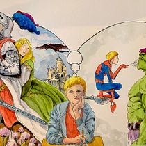 My studious son doing his homework. Traditional illustration, Watercolor Painting, Comic, and Children's Illustration project by Jerome Moulin - 02.20.2025