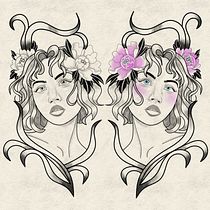 Tattoo Neotrad Mulher com peonias. Un proyecto de Dibujo digital, Ilustración digital, Dibujo y Diseño de tatuajes de Carolina Alves Cabral - 24.02.2025