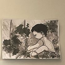 a criança. Desenho, Ilustração tradicional e Ilustração com tinta projeto de Ana Benasc - 24.02.2025