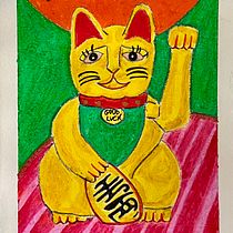 Fortune cat. Artes plásticas, Desenho, Desenho a lápis e Ilustração tradicional projeto de Lovadina Silvia - 27.02.2025