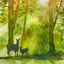 As the deer . Painting, and Watercolor Painting project by Maggie M - 02.27.2025