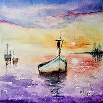 Crépuscule Tropical. Naturalistic Illustration, Painting, and Watercolor Painting project by Maud Panis - 03.03.2025