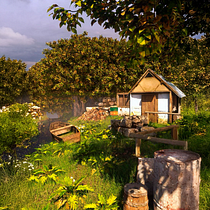 Rivera Abandonada. 3D, 3D Design, 3D Modeling, Art Direction, Concept Art, and Naturalistic Illustration project by Santiago Castillo - 03.05.2025