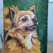 Strudel - Chihuahua in Oils Ein Projekt aus dem Bereich Bildende Künste, Naturalistische Illustration, Ölmalerei und Malerei von Emily Briggs - 05.03.2025