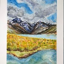 Paisaje reproduccion. Un proyecto de Dibujo, Pintura a la acuarela, Bellas Artes, Dibujo a lápiz, Sketchbook y Bocetado de Ana Lopez Castro - 08.03.2025