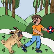 Un niño y su perro . Projekt z dziedziny R, sunek c, frow, Projektowanie postaci, Trad, c, jna ilustracja, Ilustracja c, frowa i Ilustracje dla dzieci użytkownika coniennd96 - 12.03.2025