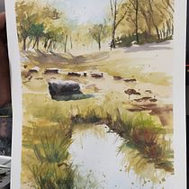 paisaje en acuarela. Fine Arts, Painting, and Watercolor Painting project by Diego Mejia Duarte - 03.12.2025
