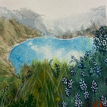 Quilotoa, Equador . Un proyecto de Dibujo, Pintura a la acuarela, Bellas Artes, Dibujo a lápiz, Sketchbook y Bocetado de Gabriela Sanches - 19.03.2025
