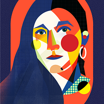 女士肖像. Un progetto di Illustrazione digitale di Tileubek Muhamet - 31.03.2025