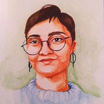 Wtercolor self-portrait. Fine Arts, Portrait Drawing, Painting, and Watercolor Painting project by Raquel Carvalho - 03.31.2025