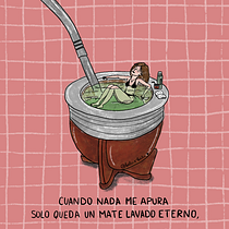 Cuando nada me apura, solo queda un mate lavado eterno. Un projet de B, e dessinée, Dessin, Dessin numérique, Illustration traditionnelle, Illustration numérique, Instagram , et Réseaux sociaux de María Belén Piñeiro - 01.04.2025