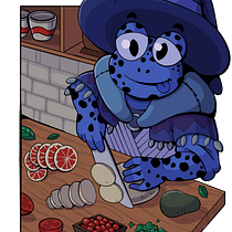 Meu projeto: Sapinho mago cozinhando. Business, Digital Drawing, Digital Illustration, Traditional illustration, and Marketing project by leovinicius.oliveira18 - 04.08.2025