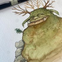 The Mud Hill Troll Ein Projekt aus dem Bereich Design von Figuren, Zeichnung, Malerei, Bleistiftzeichnung und Aquarellmalerei von Francisco Bastos - 12.04.2025