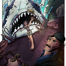 Tiburón Película 1975. Character Design, Drawing, Digital Illustration, and Digital Drawing project by David Rojas Villalobos - 04.13.2025