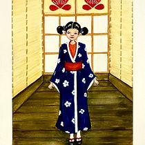 Gentle steps of a Japanese girl . Fine Arts, Gouache Painting, Traditional illustration, and Painting project by Marta Nielsen - 04.16.2025