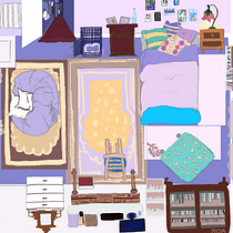 Flat Illustration of my room. Digital Drawing, Digital Illustration, and Drawing project by alexiaceliapeza - 04.18.2025