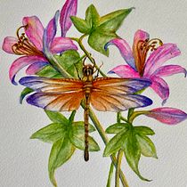 Dragonfly in Spring. Drawing, Traditional illustration, Naturalistic Illustration, and Watercolor Painting project by ymoelker - 04.20.2025