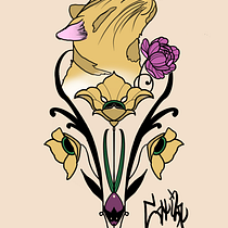 Gatos. Projekt z dziedziny R, sunek c, frow, Ilustracja c, frowa,  R, sunek i Projektowanie tatuaż użytkownika Camila Geering - 24.04.2025