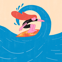 Surfer. 2D Animation, Animation, Digital Illustration, Traditional illustration, Motion Graphics, and Animated Illustration project by Dominika Byczkowska - 04.25.2025