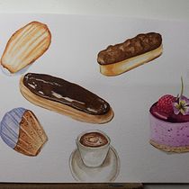Pintando Pâtisserie . Projekt z dziedziny  Sztuki piękne, Trad, c, jna ilustracja,  Malarstwo i Malowanie akwarelą użytkownika Edi Assis - 30.04.2025