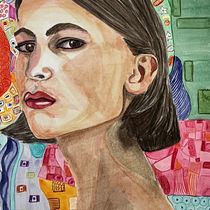 Portrait à l’aquarelle d’après une photo. Desenho de retrato, Ilustração tradicional, e Pintura em aquarela projeto de Dominique Rombaut - 30.04.2025