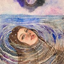 Proyecto final galaxia / técnicas de acuarela. Artes plásticas, Pintura, Ilustração tradicional, e Pintura em aquarela projeto de Andrea Vanegas Villamil - 02.05.2025