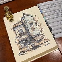 House sketch . Architectural Illustration, Drawing, Ink Illustration, Sketchbook, and Sketching project by Ekaterina Sushcheva - 05.03.2025