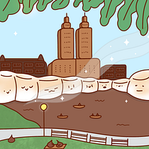 A Scene from SmoreCity. Digital Illustration, and Drawing project by Evelin - 05.04.2025