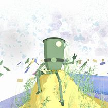 Trash El robot/BMO fan art. Character Design, Product Design, Motion Graphics, and 3D Modeling project by menosjuan7 - 05.06.2025