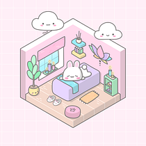 Isometric Spa Room. Un proyecto de Diseño de personajes, Ilustración digital y Dibujo digital de Ine - 07.05.2025