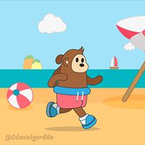 Mono en la Playa. Ein Projekt aus dem Bereich 2-D-Animation, Animation, Animation von Figuren und Design von Figuren von Cristian Daniel Gordillo Balero - 07.05.2025