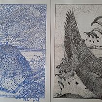 Meu(s) projeto(s) do curso: Ilustração com tinta e bico de pena: registre o mundo natural [ 1. "O Ninho na Vila" ; 2. "Liberdade de voar"; 3. "Outono"]. Artistic Drawing, Drawing, Ink Illustration, Naturalistic Illustration, Sketchbook, and Sketching project by António Anjos Mendonça - 05.08.2025
