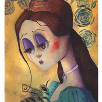 Victorian Portrait inspired by Tim Burton. Artes plásticas, Ilustração tradicional, Pintura, Pintura em aquarela, Desenho, Desenho de retrato, e Desenho artístico projeto de Maria Stathopoulou - 09.05.2025