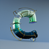 Letter C. 3D, 3D Design, 3D Lettering, 3D Modeling, and Digital Lettering project by Catalina Londono - 05.12.2025